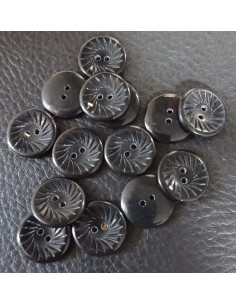 Bouton 2 trous, Ø 13 mm, noir 2