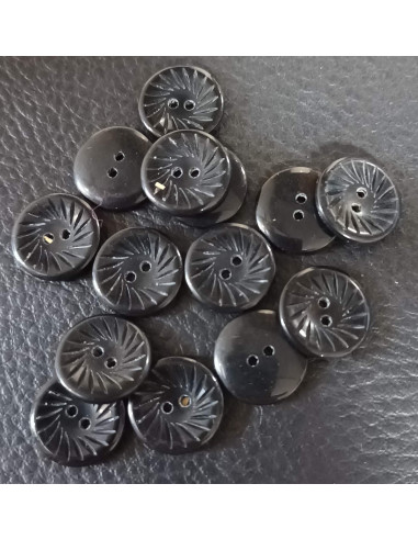 Bouton 2 trous, Ø 13 mm, noir