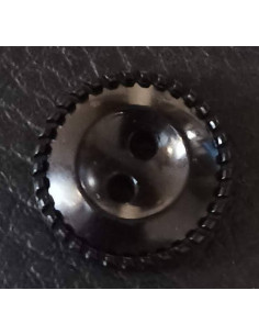Bouton 2 trous, Ø 14 mm, noir
