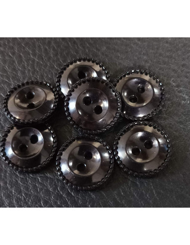 Bouton 2 trous, Ø 14 mm, noir