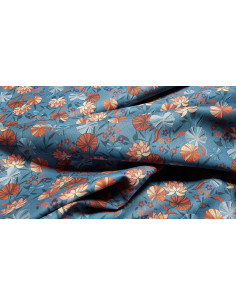 Popeline de coton, impression digitale, fleurs 2