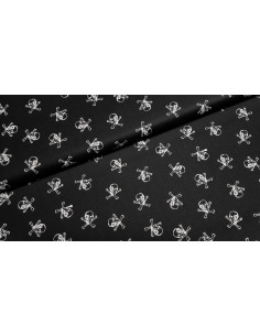 Popeline de coton tête de mort