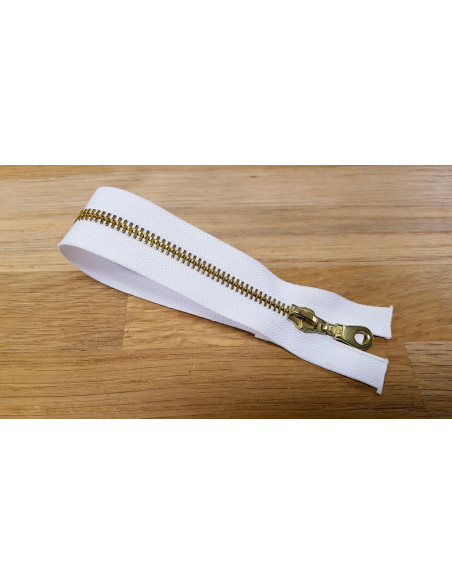 Fermeture Eclair Z19, Métal, blanc, 45cm