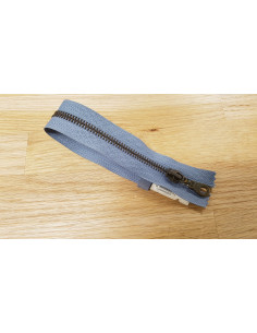 Fermeture Eclair Z19, Métal, gris fonce, 35cm