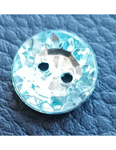 Bouton 2 trous, Ø 13 mm, transparent
