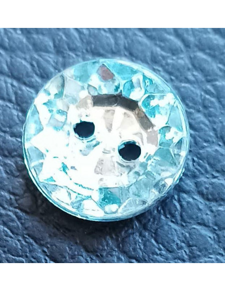 Bouton 2 trous, Ø 13 mm, transparent