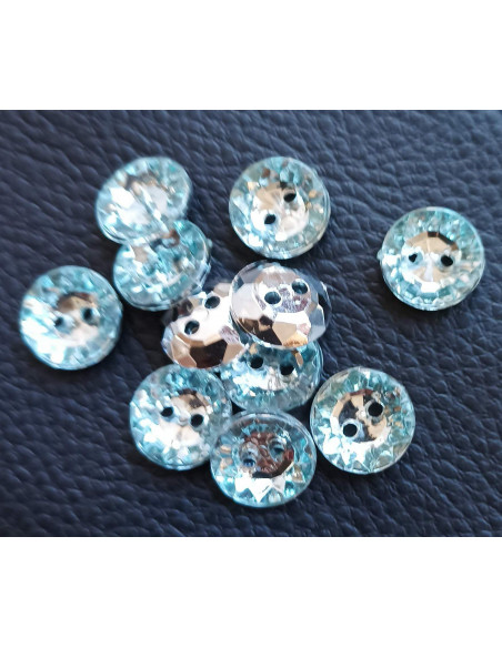 Bouton 2 trous, Ø 13 mm, transparent