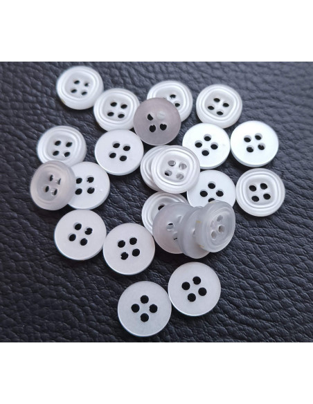 Bouton 4 trous, Ø 11 mm, gris