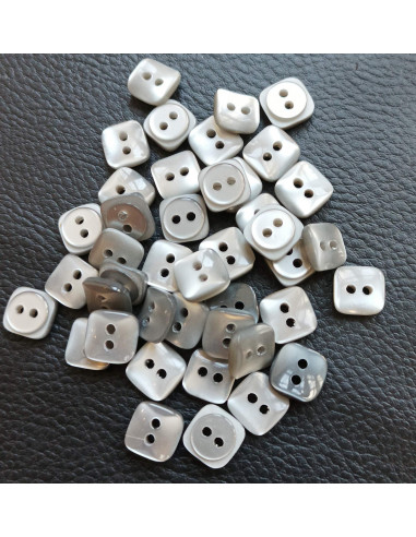 Bouton 2 trous, Ø 12 mm, gris