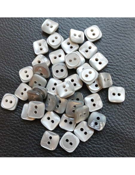 Bouton 2 trous, Ø 12 mm, gris