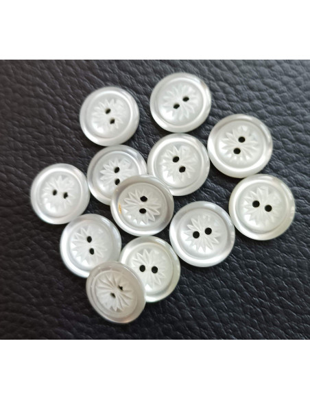 Bouton 2 trous, Ø 13 mm, gris