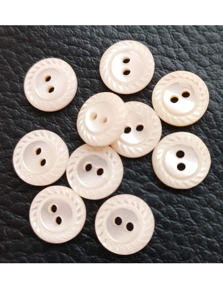 Bouton 2 trous, Ø 10mm, rose