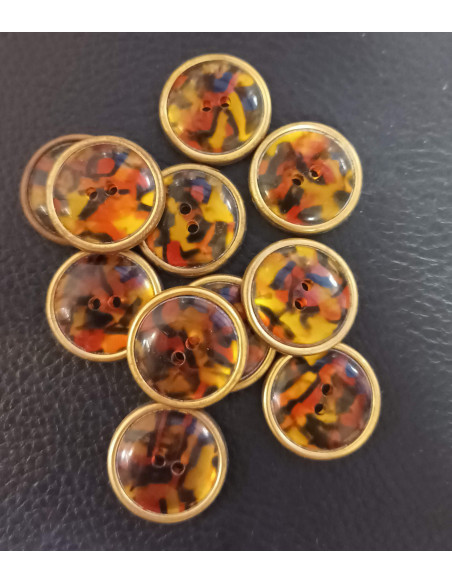 Bouton 2 trous, Ø 21 mm, orange