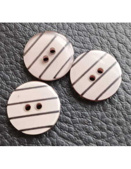 Bouton 2 trous, Ø 14 mm, gris