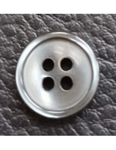 Bouton 4 trous, Ø 14 mm, gris