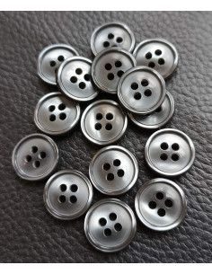 Bouton 4 trous, Ø 14 mm, gris 2