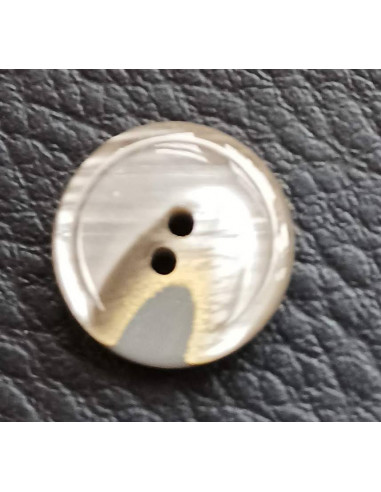 Bouton 2 trous, Ø 14 mm, gris