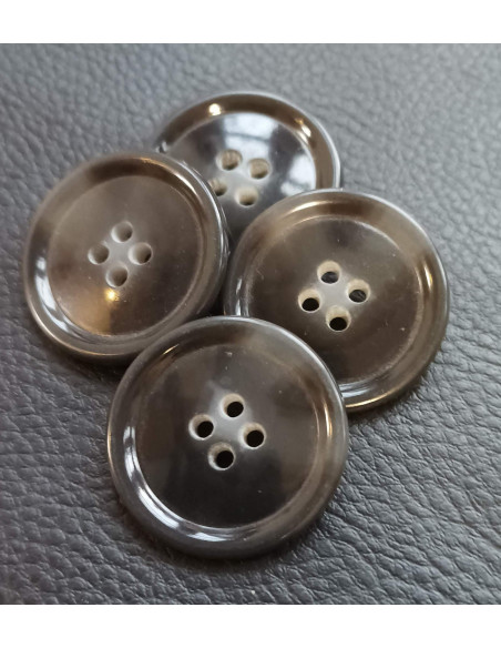 Bouton 4 trous, Ø 30 mm, gris