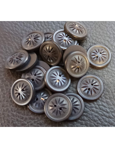 Bouton 2 trous, Ø 12 mm, gris