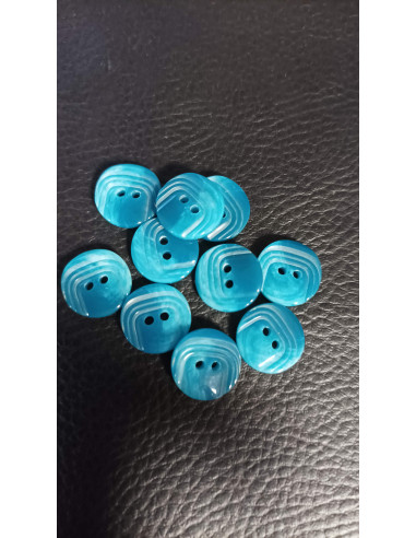 Bouton 2 trous, Ø 13 mm, bleu