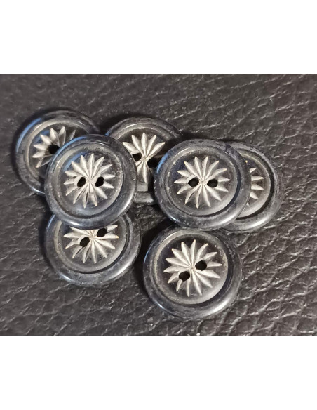 Bouton 2 trous, Ø 12 mm, noir