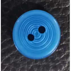 Bouton 2 trous, Ø 14 mm, bleu