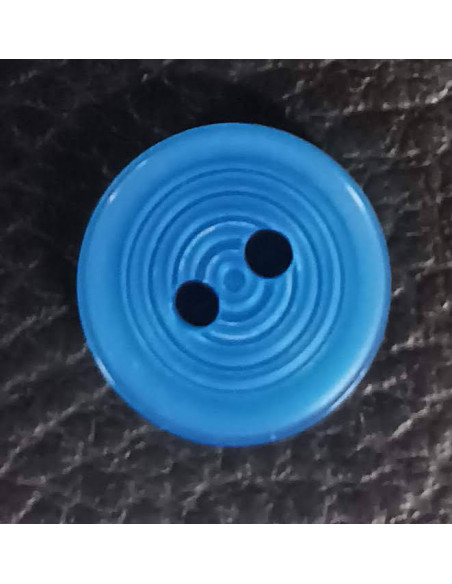 Bouton 2 trous, Ø 14 mm, bleu