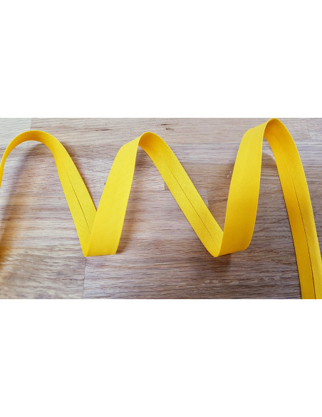 Biais tout textile, polycoton, 20mm, jaune tournesol