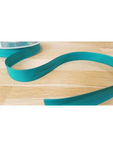 Biais tout textile, polycoton, 20mm, turquoise
