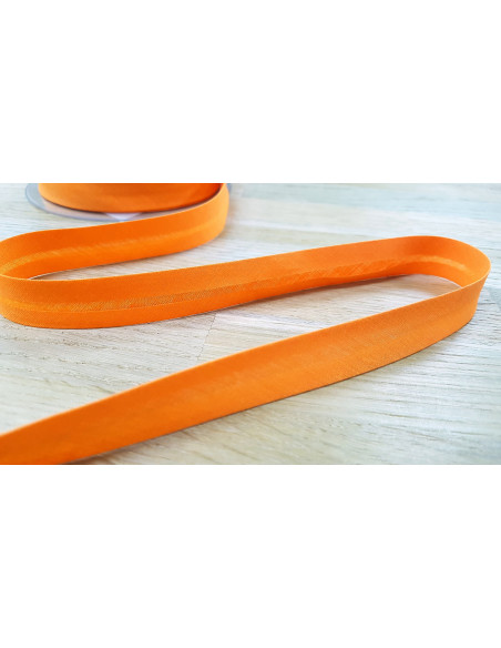 Biais tout textile, polycoton, 20mm, orange