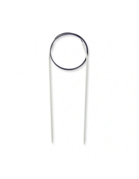 Aiguilles à tricoter circulaires, aluminium, 60cm, Ø 2,0mm, gris