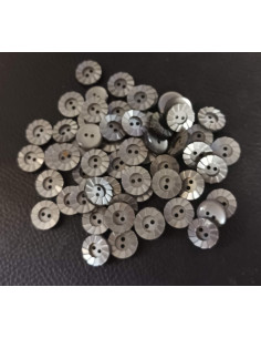 Bouton 2 trous, Ø 13 mm, gris 2