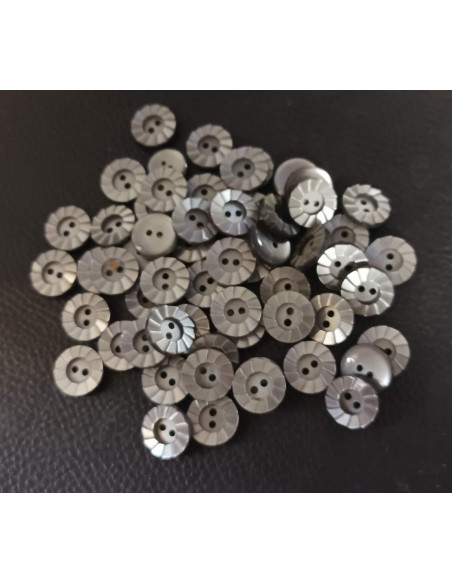 Bouton 2 trous, Ø 13 mm, gris