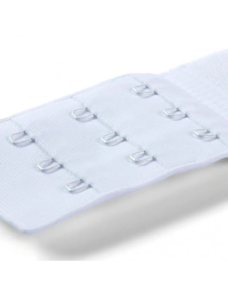 Rallonge attache de soutien-gorge, crochet 3x3, 50mm, blanc