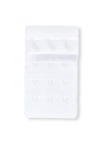 Rallonge attache de soutien-gorge, crochet 3x3, 50mm, blanc