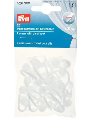Poulies crochet pour plis Prym, 8 mm, blanc | Zephyr Tissus