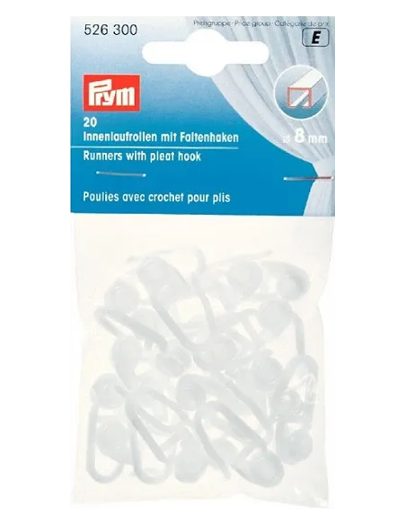 Poulies crochet pour plis Prym, 8 mm, blanc | Zephyr Tissus