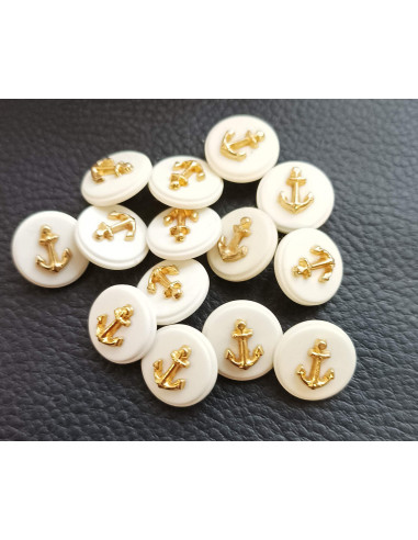 Bouton 4 trous, Ø 16 mm, blanc