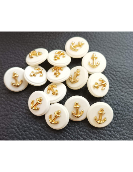 Bouton 4 trous, Ø 16 mm, blanc