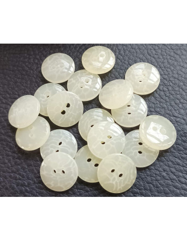 Bouton 2 trous, Ø 14 mm, beige
