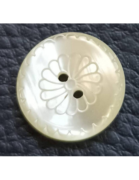 Bouton 2 trous, Ø 16 mm, beige