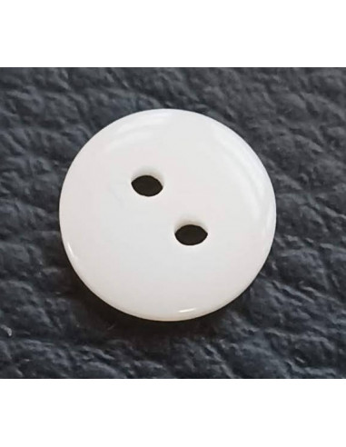 Bouton 2 trous, Ø 10 mm, blanc