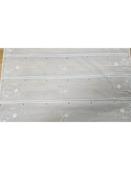 Voilage modulable brodé, blanc, 90cm