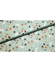 Popeline de coton Harry Potter, vert pâle