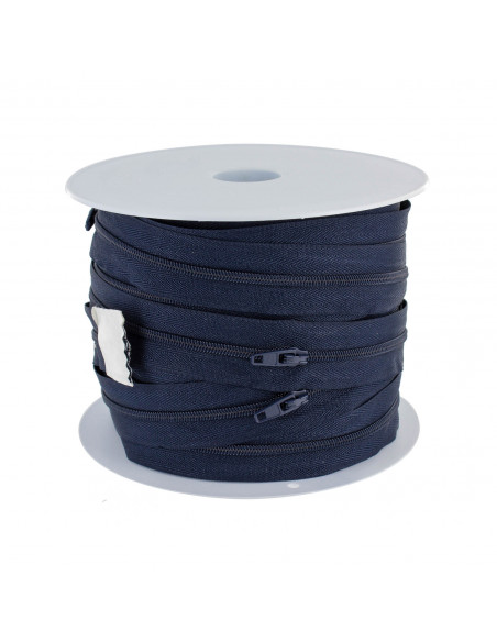 Fermeture Eclair au mètre, 3,8mm, bleu marine