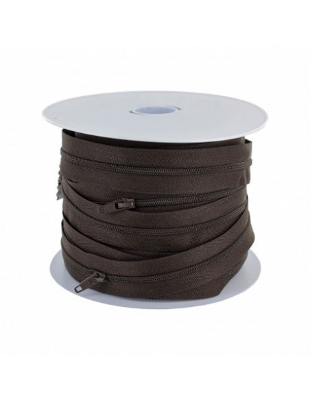 Fermeture Eclair au mètre, 3,8mm, marron