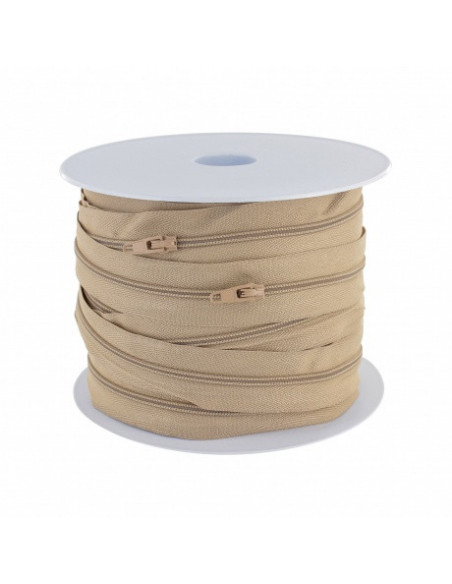 Fermeture Eclair au mètre, 3,8mm, beige