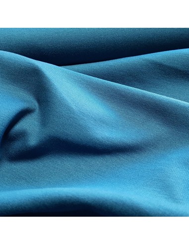 Tissu, Jersey Milano Uni (Ponte de Roma), Bleu Pétrole, Laize 150 cm, Viscose Stretch Oeko-Tex