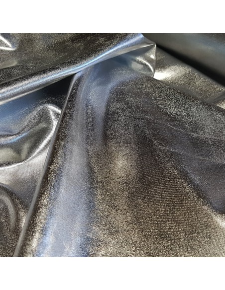 Tissu, Jersey Lamé, Argent, Laize 150 cm, 95% Polyester 5% Spandex