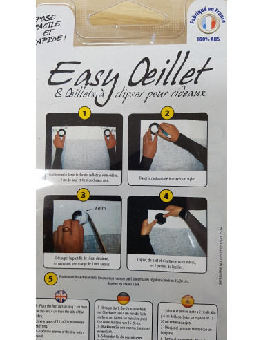 Œillets à clipser, 40mm, cuivre brossé